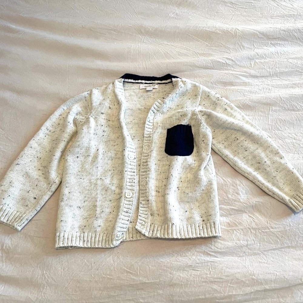 Baby boys Mudpie speckled cardigan sweater size 9 months